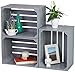 LAUBLUST 3er Set Vintage Holzkisten - 40x30x25cm, Grau - Möbelkiste | Wein-Kiste | Obstkiste | Apfel-Kiste | Dekokiste