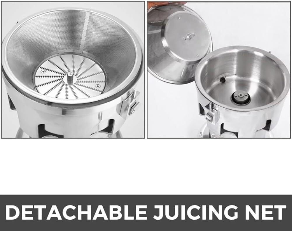 TYH Estrattore di Succo Commerciale da 370 W, Estrattore di Succo Elettrico per Agrumi, Estrattore di Succo in Acciaio Inossidabile, Grande Tramoggia di Alimentazione da 2 Litri, Centrifuga