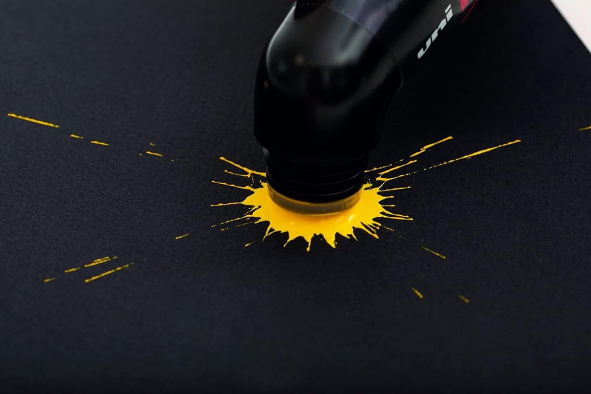 Uni-Ball Posca MOP'R PCM-22 - Rotulador de pintura multisuperficie de 3-19 mm, puntas reversibles y lavables, para pintura de rocas, tela, madera, cerámica, manualidades, tinta rosa, paquete de 1