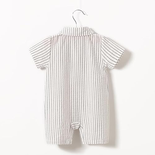 Huaaniue Newborn Baby Boys Gentleman Romper One Piece Short Sleeve Bowtie Outfit Formal Wear Tuxedo Suit 6-9 Months thumb #2