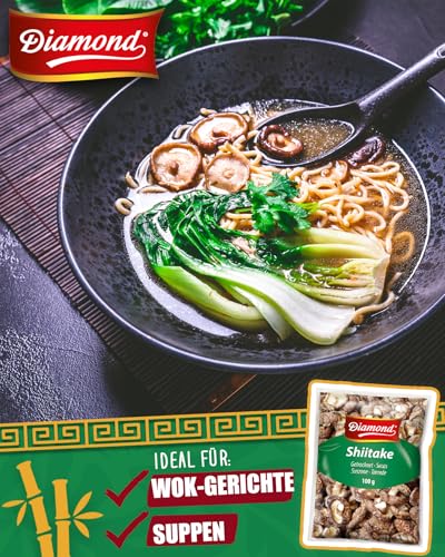 DIAMOND Shiitake Tonko Pilze, getrocknet, asiatische Speisepilze zum Kochen & Essen, natürlich, für Reis und Suppen - 1 x 100 g – Ansicht 3