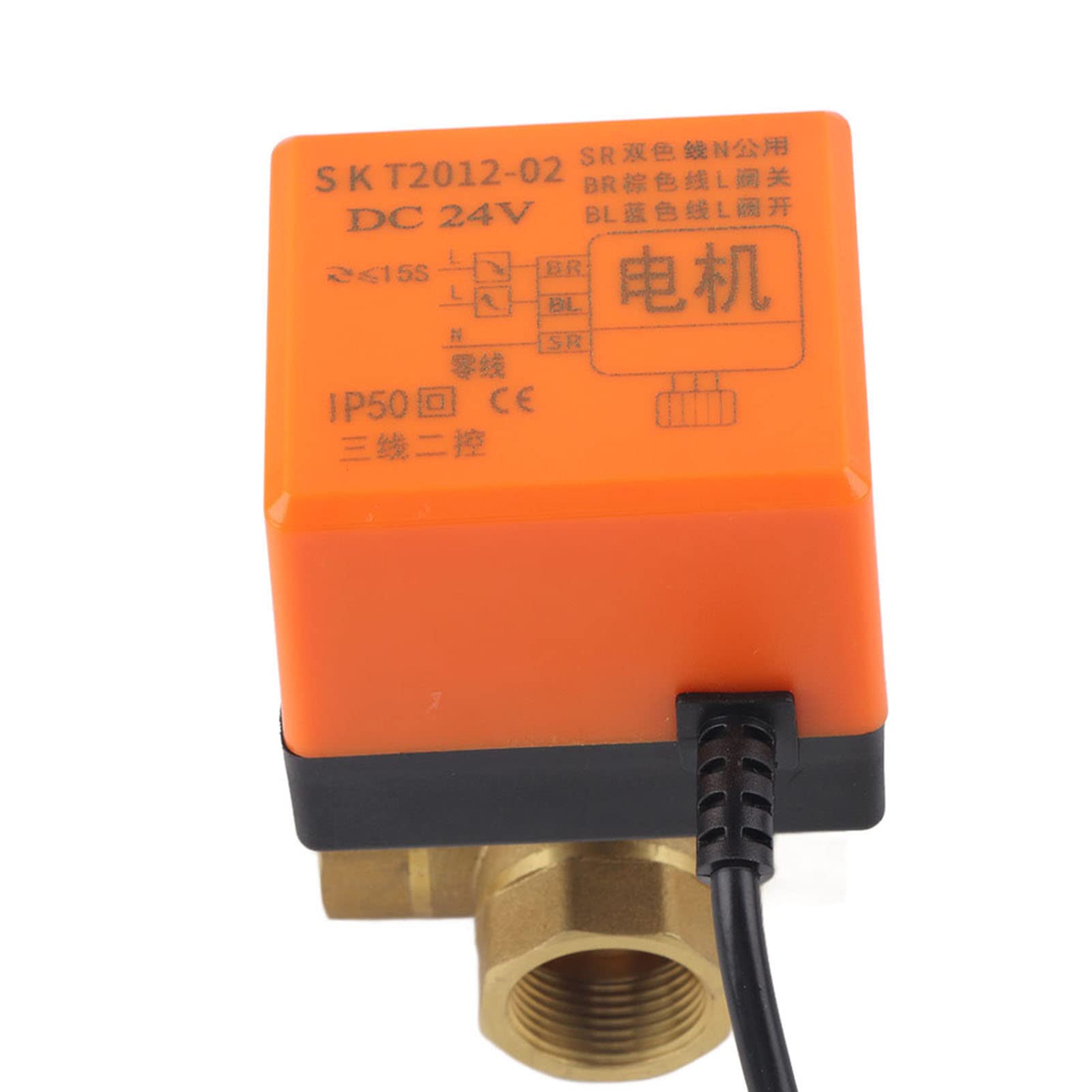 Vanne À Bille Électrique Cc Vanne À Bille 3 Voies En Laiton 24V G3 / 4 Pour Ventilo-Convecteur De Climatiseur Système De Contrôle De L'Eau
