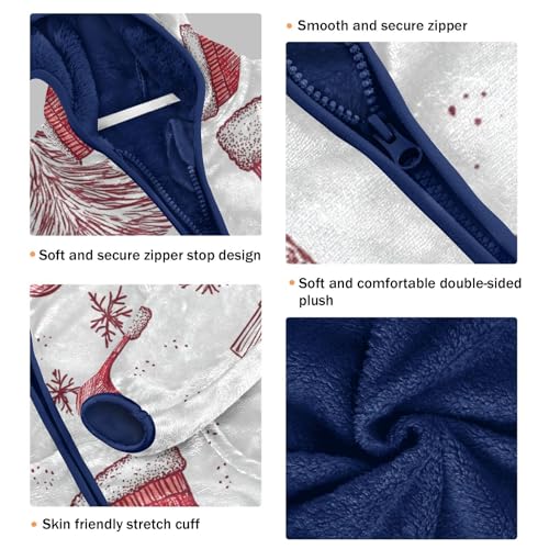 Christmas Tree Gifts Socks Girls Fleece Jacket Girls Fall Jacket Girls Zip Up Hoodie Girls Sherpa Jacket 2-10T3