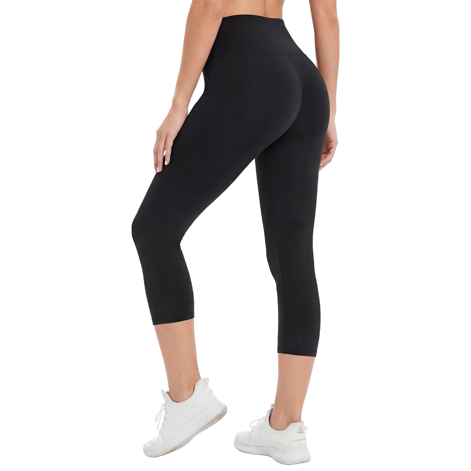 DDOBB Capri Leggings Damen High Waist 3/4 Leggins Blickdicht Caprihose Kurze Sporthose Elastisch Yogahose Laufhose Hose für Fitness Zuhause