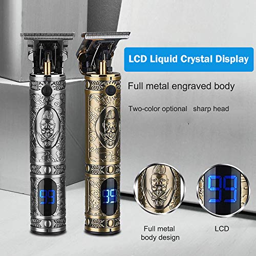 Electric Hair Clippers for Men Professional Outliner,2020 New Cordless Zero Gapped Trimmer Barber Accessories Grooming Waterproof Rechargeable Close Cutting T-Blade 0mm Bald Detail Beard Shaver