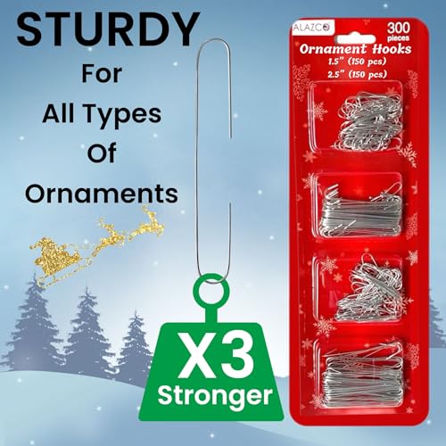 image for ALAZCO Value Set 600pc Silver Ornament Hanging Hooks Holiday Decor - I