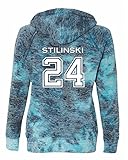 Ladies Teen Wolf Beacon Hills Lacrosse Stilinski 2-Sided Burnout Hoodie (Medium, Bahama Blue)