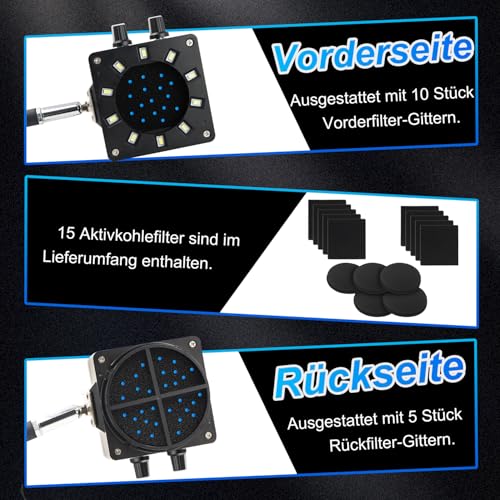 Treedix Lötrauchabsorber, Lötdampf-Absaugventilator mit Dimmbarem LED-Licht und Saugkraft, 15 Aktivkohlefilter für Löten, Schweißen, Holzverbrennung und Hartlöten(schwarz)