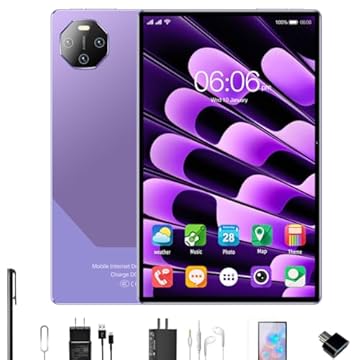 DIVENT-Tablet com tela de 11,6 polegadas, 16 GB de RAM + 512 GB de ROM, câmeras de 24 e 32 megapixels, bateria de 12.000 mAh, edição WiFi, Android 13 (roxo)