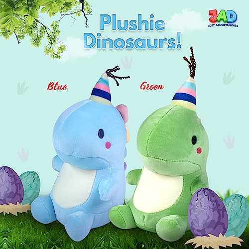 Just Amazing Deals Dinosaur Stuffed Animals Set Of Two (2) Dinosaur Plushies, 12 Inch, Big Cuddly Soft Cute Blue Green Lovable Birthday Gifts Pillows Toys For Girls And Boys (Dinosaur 2-Pack) #TOP1