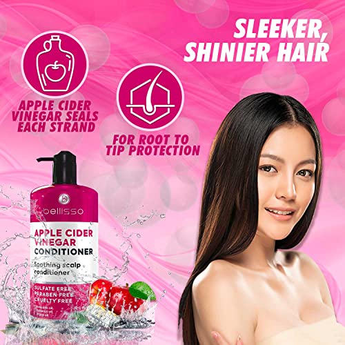 Apple Cider Vinegar Conditioner - Sulfate Paraben And Silicone Free - For Dry, Damaged And Oily Hair - Anti Dandruff Product For Fine Itchy Scalp Build Up - Cleansing Treatment For Women And Men #TOP4