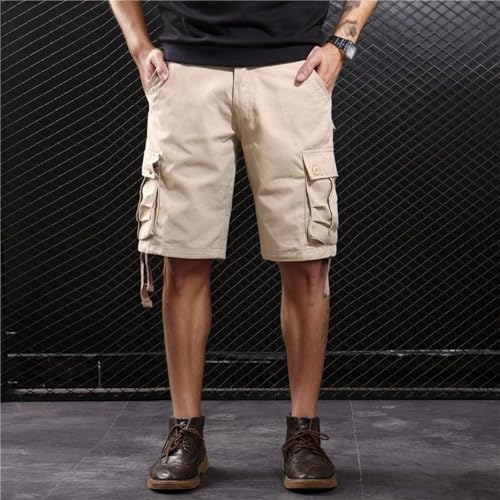 Men's Lightweight Ripstop Cargo Shorts 10 Inch Inseam Stretch Work Casual Summer Beach Drawstring Twill Pants2