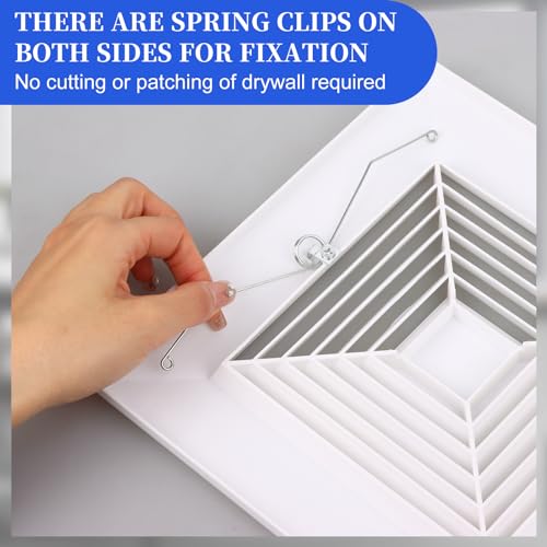 4 unidades de rejilla de ventilación para baño, cubierta de ventilador de techo de 9 x 9 pulgadas, reemplazo de cubierta de ventilación cuadrada para baño, fabricada en plástico con resortes miniatura 4