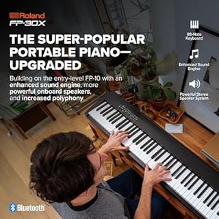 Roland FP-30X | Slim & Stylish 88-Note Digital Piano | Rich Tone & Authentic Ivory-Feel | Built-In Powerful Amplifier & Stereo Speakers | Onboard Sounds | Black