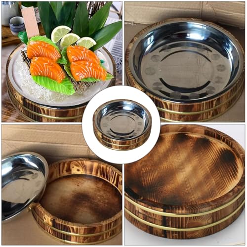 Plato bandeja sushi de acero inoxidable SHINEOFI 24 cm miniatura 7