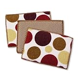Ritz Printed Polka Dot Microfiber Sponge, Paprika, 3-Pack