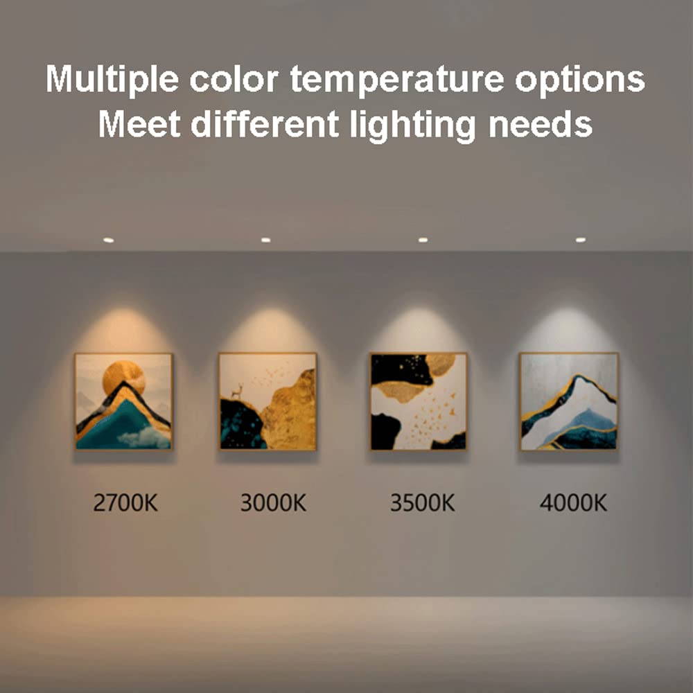 Kwadratowy reflektor sufitowy LED do zabudowy (2 sztuki), aluminiowa obudowa, reflektor kierunkowy, lampa akcentująca do salonu i korytarza, kolor czarny, 5000 K