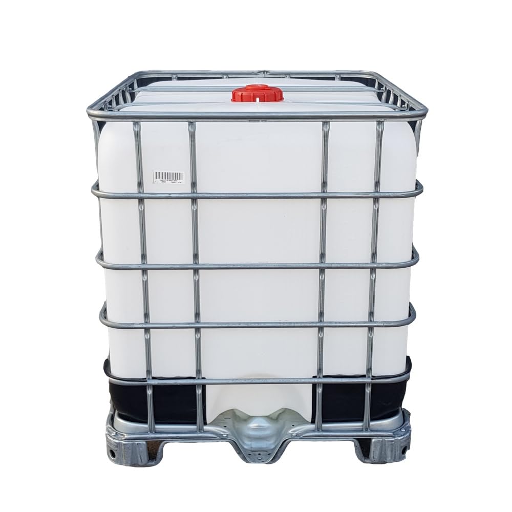 1000 l IBC Container Wassertank auf Stahlpalette ohne Auslauföffnung