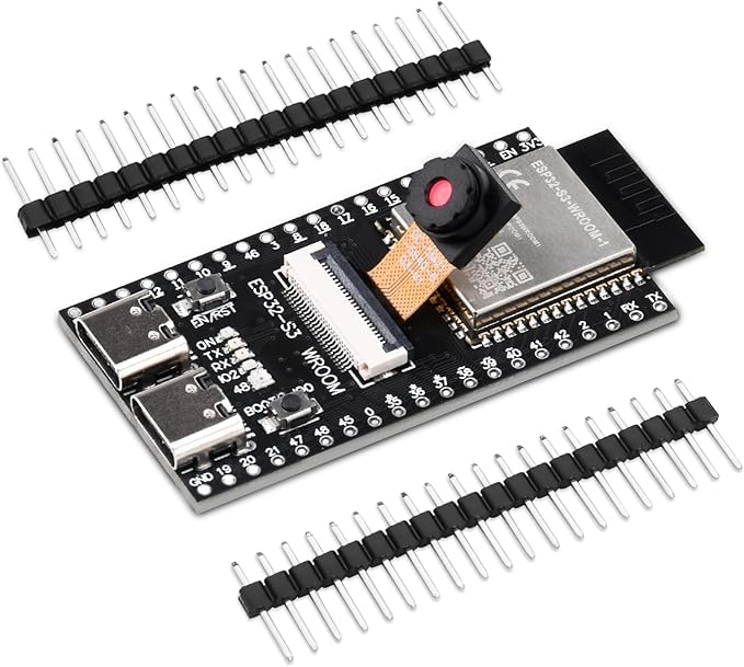 ESP32-S3 WROOM N16R8 Development Board with Dual C-Type Ports OV3660 Camera Module | 16MB Flash, 8MB PSRAM | Wi-Fi & Bluetooth | OTG + CH343 Serial Port | Unsoldered