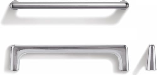 Miniatura 7 de LIMUR Paquete de 15 tiradores de gabinete de 5 pulgadas (5.039 in) con agujero central, manijas de cajón de níquel cepillado, manijas de cajón,