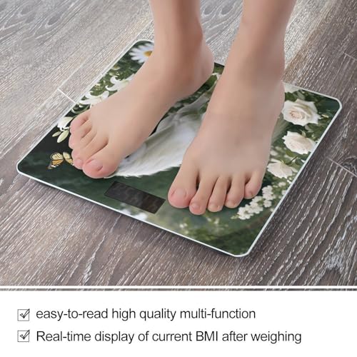 Báscula digital de baño con pantalla LCD y base antideslizante miniatura 5