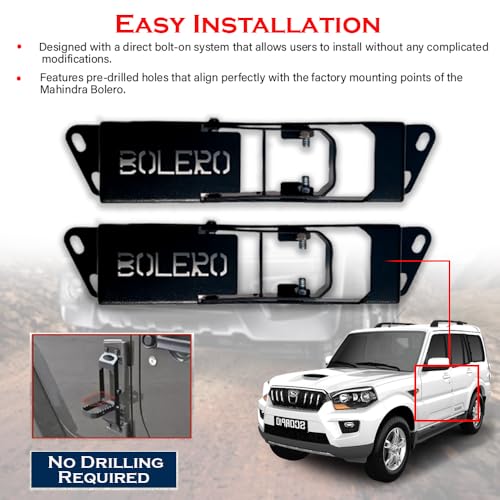 Image of Foldable Car Door Step for Mahindra Bolero 4x4 - Heavy Duty Rust-Proof Roof Access Pedal, Strong & Durable