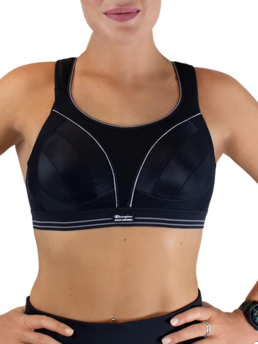Shock Absorber Sports Bra Ultimate Run S5044 Non Wired Supportive Sportswear Black/Silver