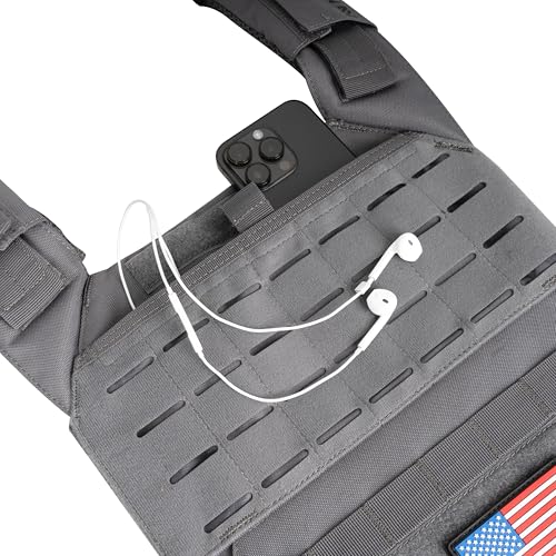 Image of Northgym Adjustable Weighted Vest /Incl. 3D Weight Plates in 14lbs / 20lbs / 30lbs / 42.5lbs - Optimized Weight Distribution and with Curved Plates for Running, Functional Training and Working Out