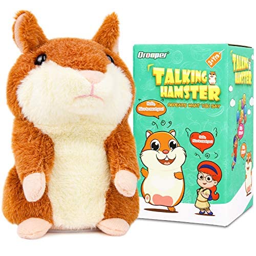 Qrooper Kids Toys Talking Hamster Plush Toy Repeats What You Say Interactive Toys Electronic Hamster Toy Repeats Your Voice Unique Gift Toys for 1 2 3 4 Year Old Boys Girls