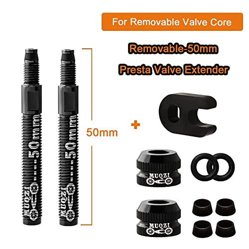 MUQZI Bike Presta Valve Extender, Aluminum Alloy 50mm