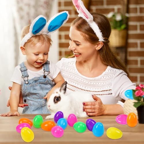Abakuku 2000Pcs Easter Eggs,2.35" Assorted Bright Colors Plastic Easter Eggs for Easter Hunt,Easter Themed,Decorations,Basket Stuffers Fillers by Abakuku - Image 5