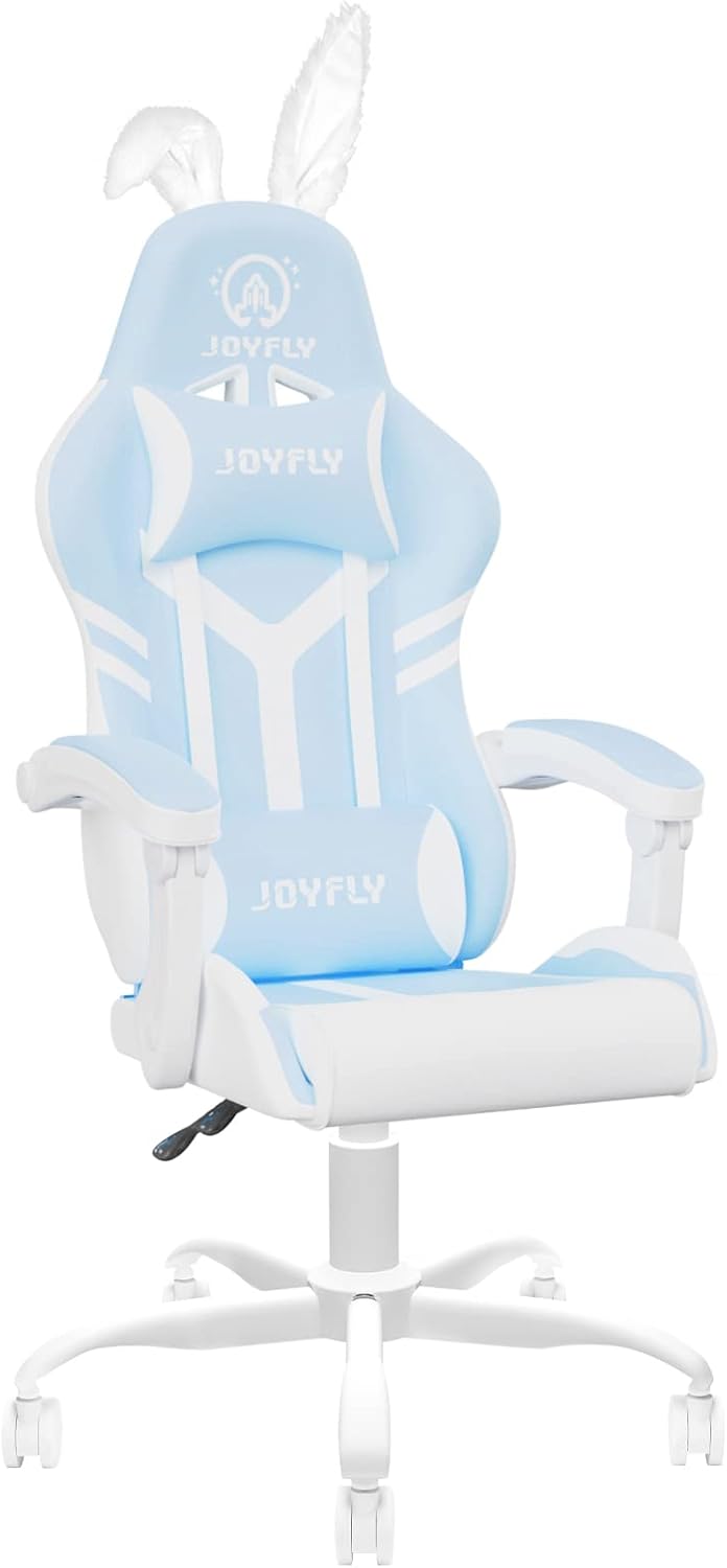 JOYFLY Kawaii Gaming Chair for Girls, Kawaii Computer Gamer Chair for Teens Adults Ergonomic PC Chair with Padded Armrests, and Lumbar Support (Light Blue) JOYFLY Kawaii Gaming Chair for Girls, Kawaii Computer Gamer Chair for Teens Adults Ergonomic PC Chair with Padded Armrests, and Lumbar Support (Light Blue)