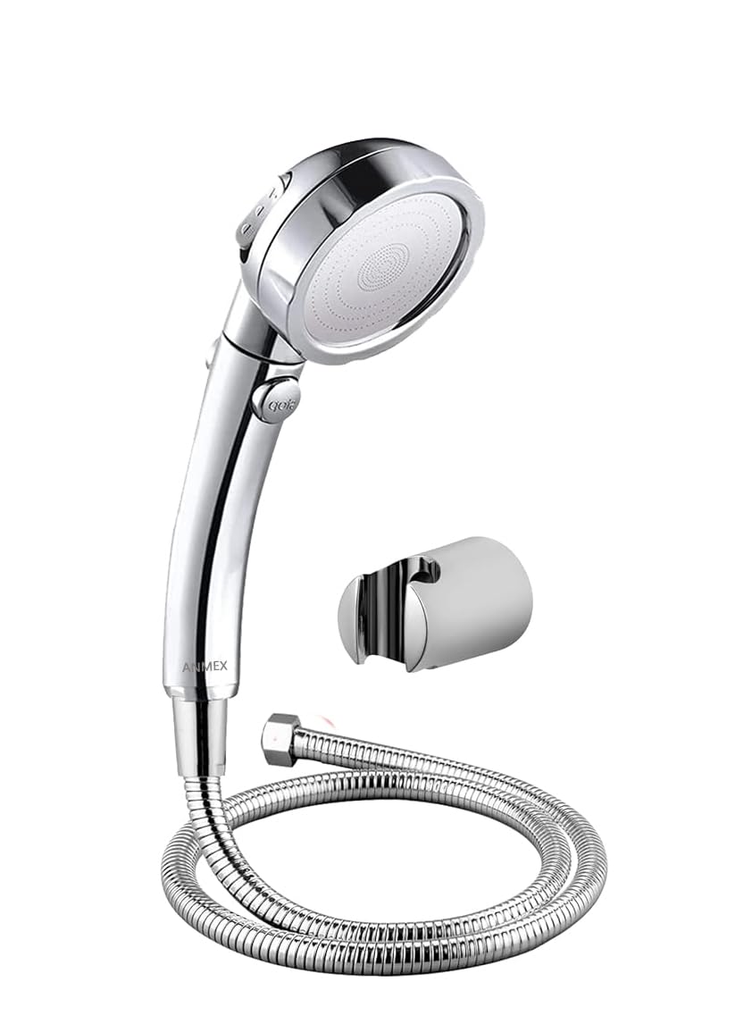 ANMEX® Multipurpose Exotic Handheld Shower set HighPressure Detachable Shower Head with Hand Spray & ON/OFF Pause Switch & 3 Spray Setting Showerhead with 1.5m Long Hose & wall Mounted (SILVER SET) (B0D4J1P549) Amazon Price History, Amazon Price Tracker