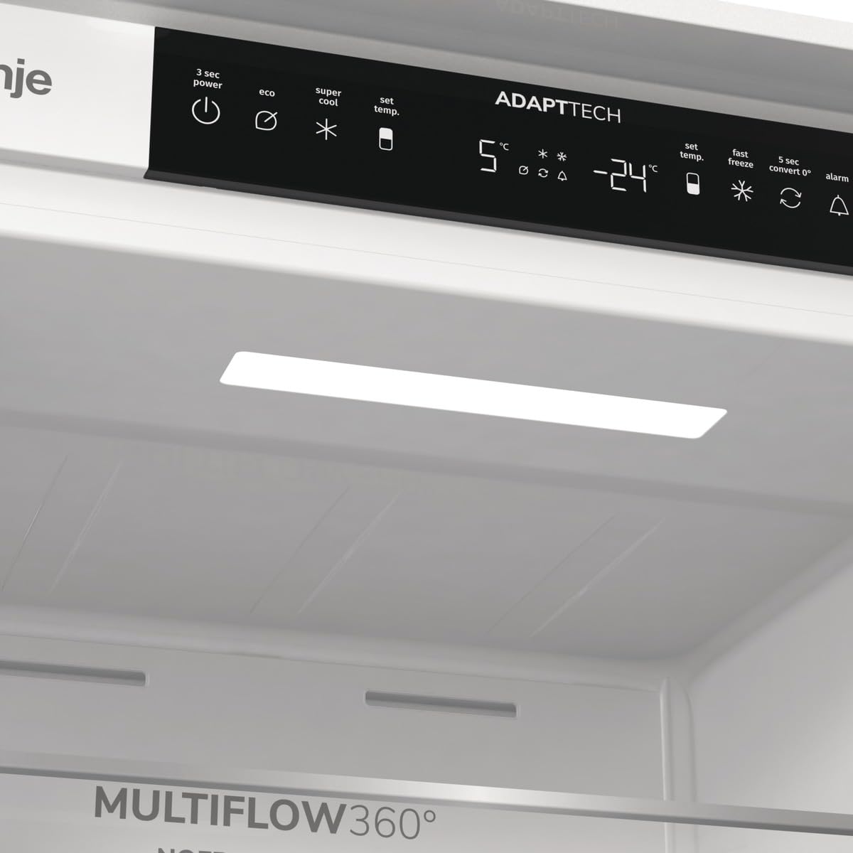 Gorenje NRKI517E41 Einbau-Kühl-Gefrierkombination, 177cm Nische, Schlepptürscharnier, 252 L(176L plus 76L), NoFrost, AdaptTech, SuperCool, ConvertActive, BxHxT: 54×177,2×54,5 cm, Weiß