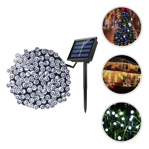 Luces solares LED para jardín 2 sets 10m 100 LEDs blanco miniatura 5