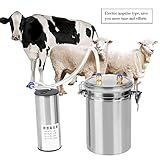 AUSGEZEICHNETES MATERIAL: Hergestellt aus hochwertigem Edelstahlmaterial, robust und langlebig. Mit einer 2-Liter-Flasche und einer Unterdruckpumpe zum Melken verfügt es über eine große Saugkapazität und eine hohe Effizienz. Bieten Sie Ihren Kühen ein komfortables Melkerlebnis.