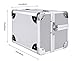 Makeup Train Case Professional Lockable Cosmetic Box, Portable Travel Makeup Storage Case With Mirror Jewelry Organizer Box - 2 Tiers Trays (Silver)