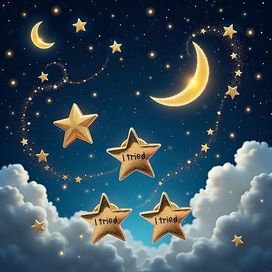 GANPUB 3Pcs I Tried Stars Enamel Pin Creative Pop-Enamel Pin Lapel Badges Brooch Funny Fashion Jewelry Brooches and Pins