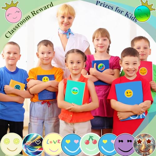 Aufkleber 100 Stück Lächeln Gesicht Sticker Set, Cute Belohnungssticker Kinder, Wasserdicht Vinyl Aufkleber, Sticker für Laptop Kindle Trinkflasche Tagebuch Brotdose Scrapbook Journal Koffer Heft usw