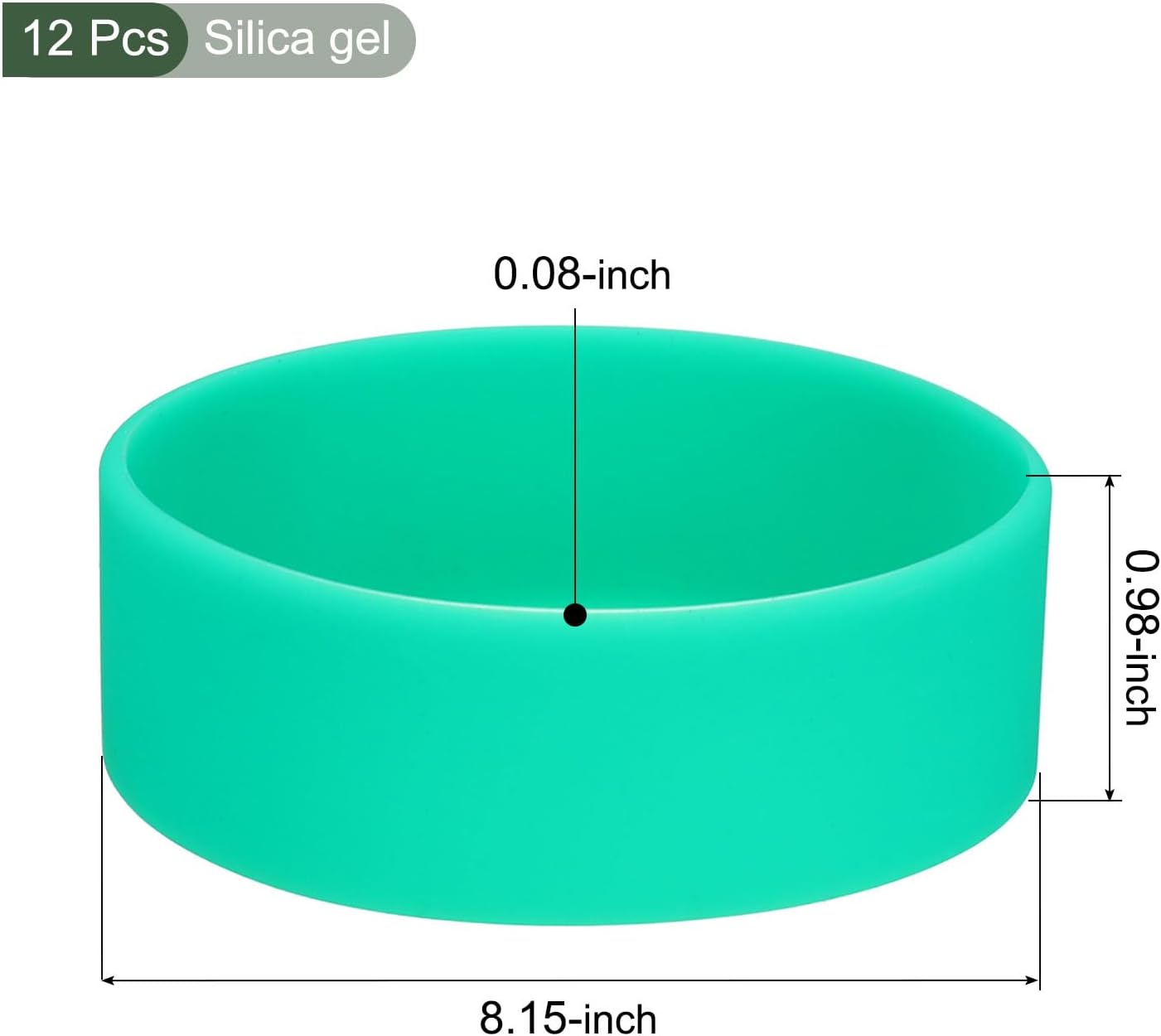 YOKIVE 12 Pcs Sublimation Tumblers Holder Ring Bands, Heat Resistant Elastic Silicone Accessories, Great for 20 Oz Skinny Blank Cup (Green, 0.98-Inch)
