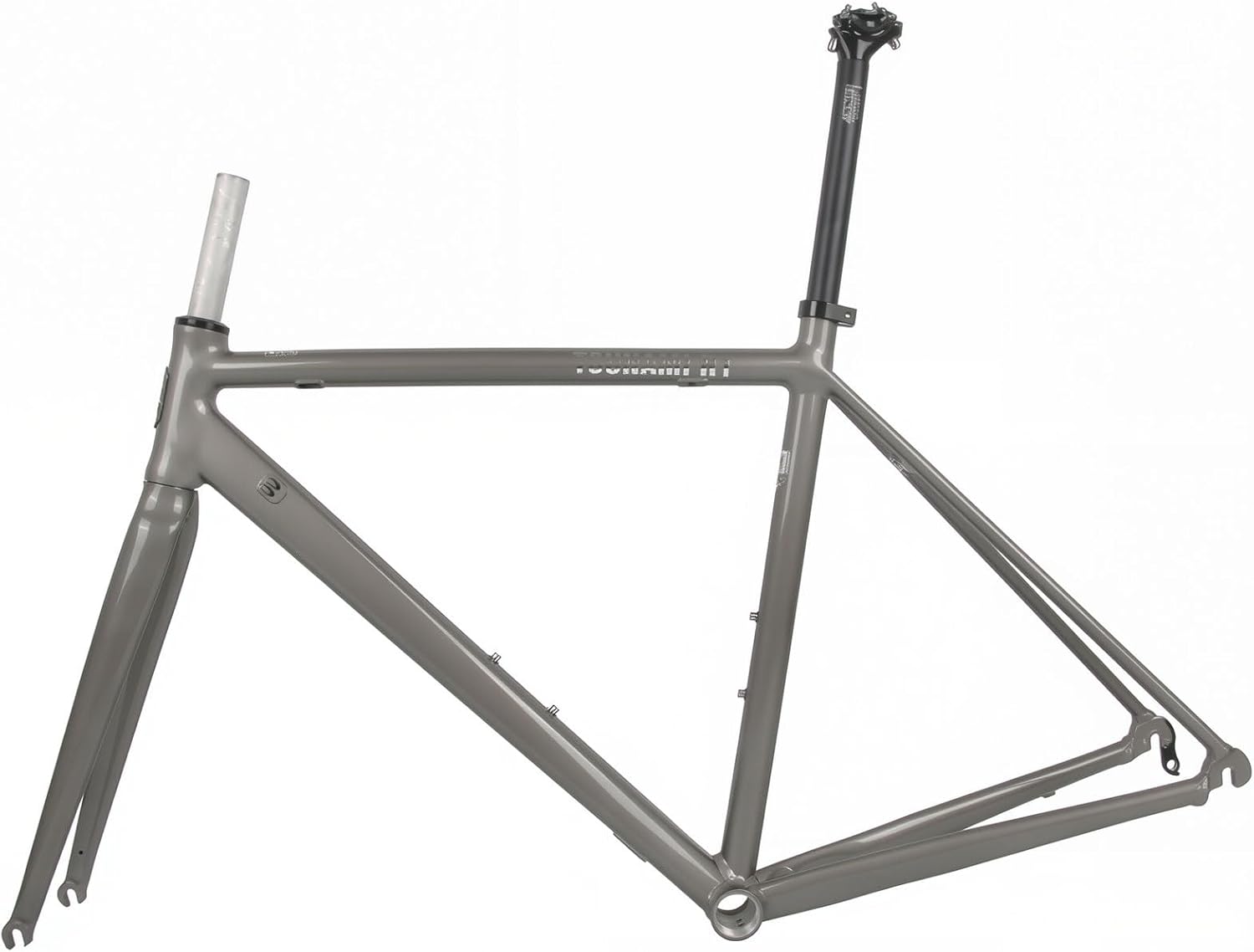 TUJISEK 700C Road Bike Frameset 44/47/50/53/56CM Aluminum Alloy Bike Frame with Carbon Fiber Fork Bicycle Frame C/Rim Brake Frame QR F100MM R130MM Semi-Internal Routing Max 25C Tire(Gray,50cm)