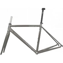 ZFF 700C Aluminium Alloy Frame with Carbon Fork 44/47/50/53/56 cm Bicycle Frame Road Bike Frame Set with C Brake QR 100 mm/130 mm 68 mm Thread Centre Axle Grey 56 cm