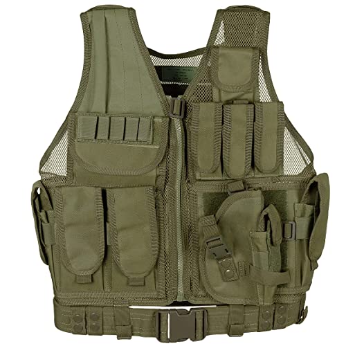 Gilet tactique USMC MFH réglable pour paintball et airsoft