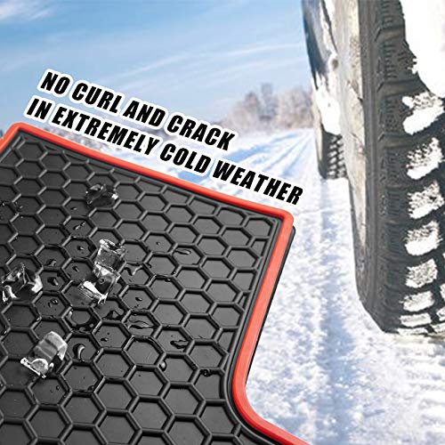 Biosp Car Floor Mats For Honda Civic 10Th 2016 2017 2018 2019 Front And Rear Seat Heavy Duty Rubber Liner Black Red Vehicle Carpet Custom Fit- All Weather Guard Odorless #TOP5