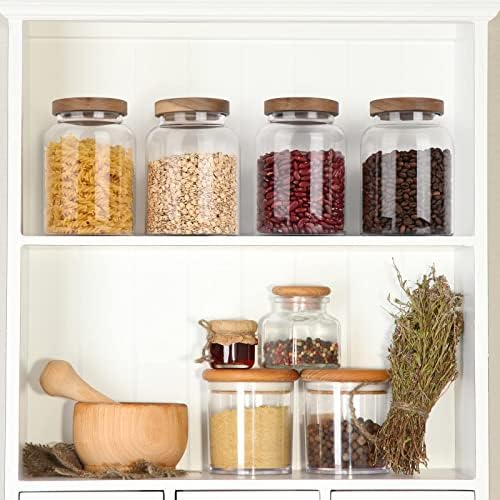 Yangbaga 2PCS Glass Jars with Lid 1.2L, Airtight Storage Jars for Kitchen Glass Canisters Set for Coffee, Sugar, Tea, Spice, Flour