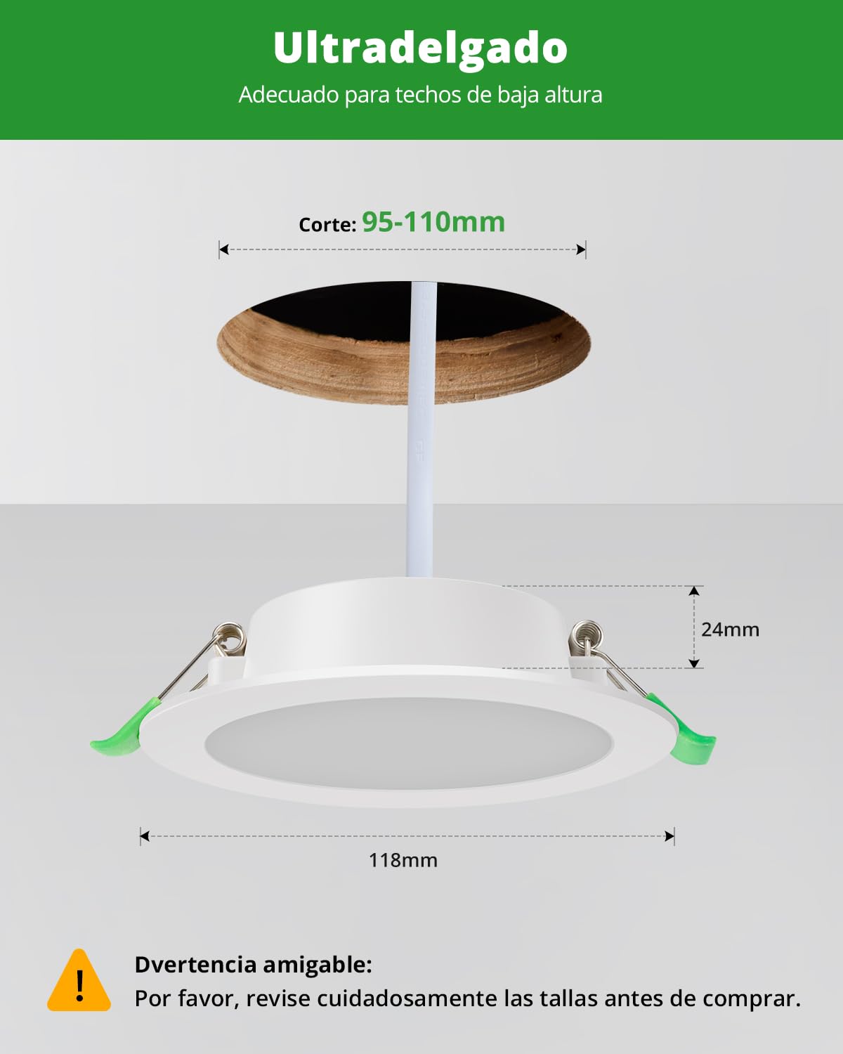 HOMEOW 12 Pack Downlight LED Techo Empotrable 7W, 230V IP44 Focos Interior Techo Empotrable, 4000K Blanco Neutro Ojos de Buey LED para Baño/Cocina, Diámetro 118mm, Φ95-110mm