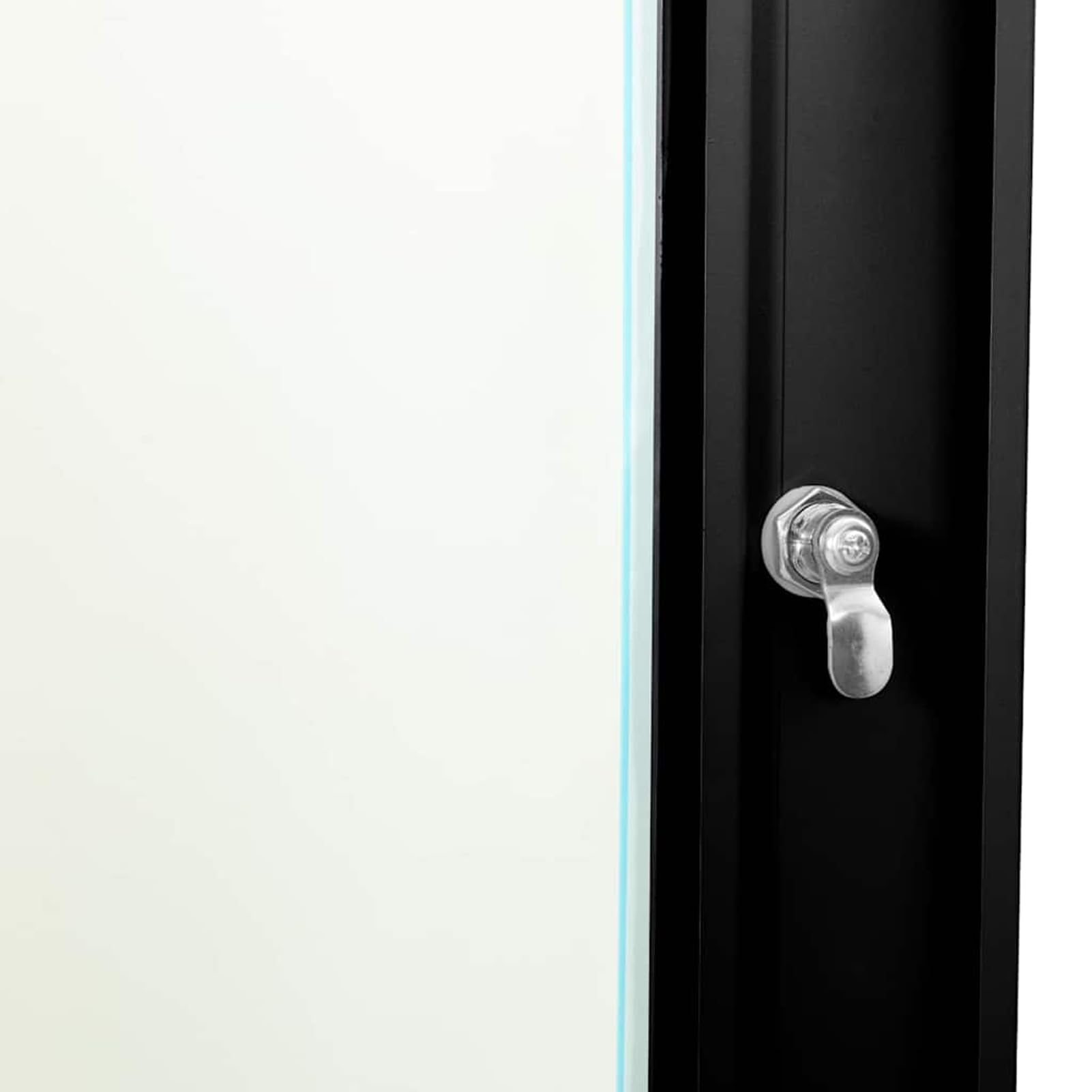 Armadio di rete in acciaio nero, 60 x 35 x 28 cm, con ante chiudibili, per componenti di rete in ufficio e appartamento