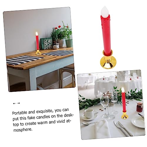 Velas LED largas Operitacx de 6 piezas a pilas de ABS para decoración 4