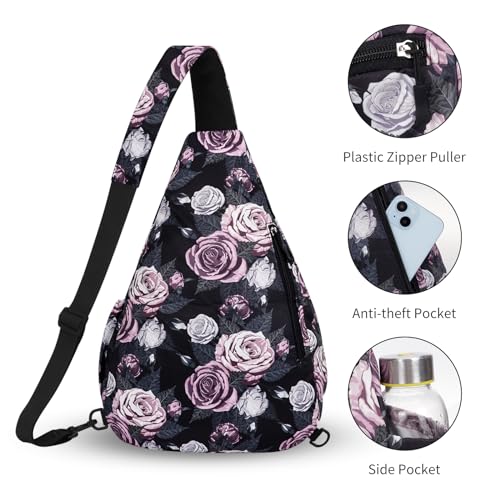 HUA ANGEL Crossbody Sling Bag for Men & Women Lightweight Waterproof Chest Shoulder Bag for Travel Hiking & Everyday Use3