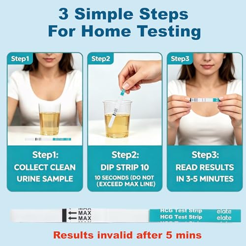 Image of Elate Pregnancy Test Strips 20 Count, Early Detection HCG Test, High Sensitivity, 99.99% Accurate Results, Easy to Use Home Pregnancy Test